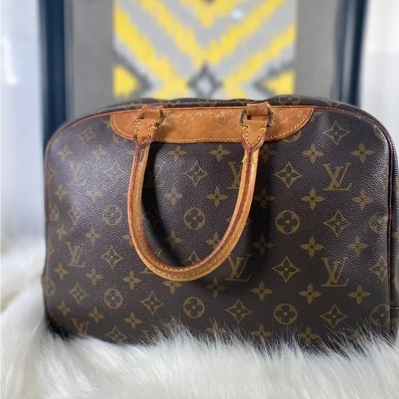 Authentic Louis Vuitton LV Hand Bag Deauville Browns Monogram - Picture 3 of 13